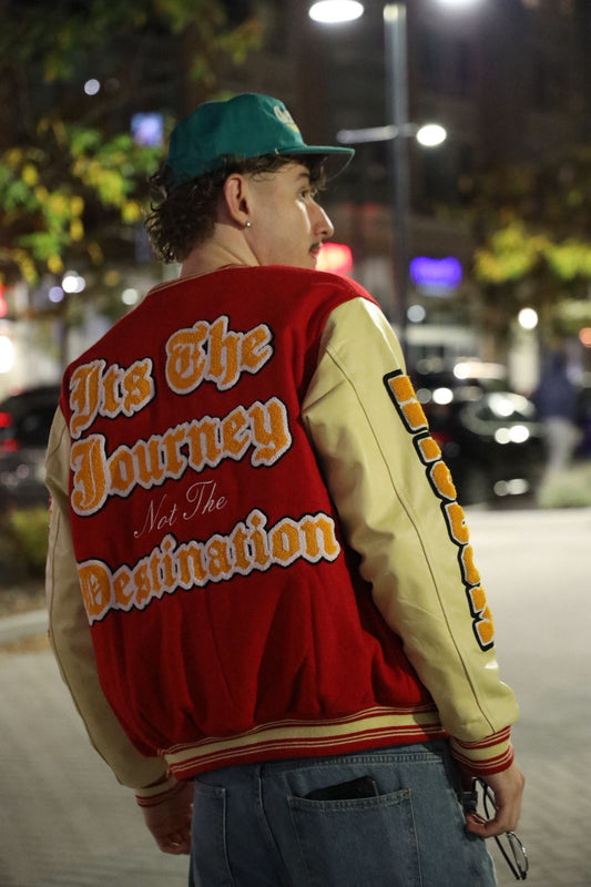 Journey Over Destination Varsity Jacket (Premade)